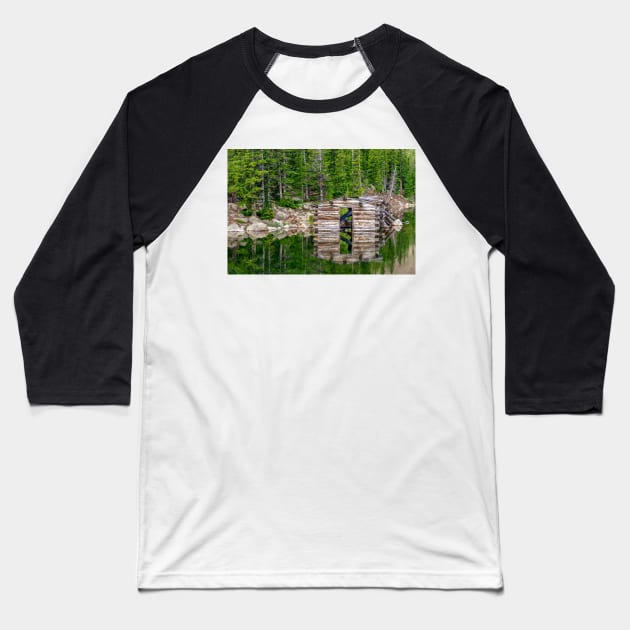 Cabin in the Lake Baseball T-Shirt by gdb2